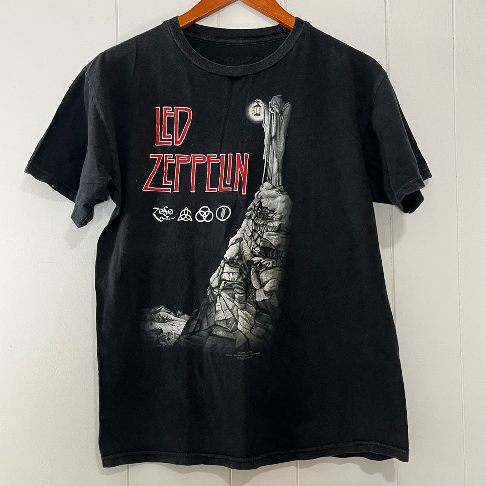 Led Zeppelin Bravado Black Graphic Band Tee Medium Vintage Style Stairway Bundle